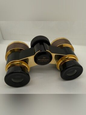 Brookstone Black and Gold 3X Opera Glasses Spy Binoculars Magnifying Magnifier